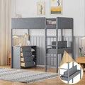Twin Size Teddy Fleece Loft Bed Wood Bed