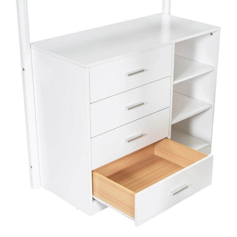 Twin Size Teddy Fleece Loft Bed Wood Bed