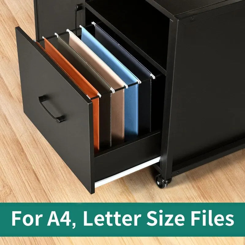 Rolling Filing Cabinet Cart - 15.7D x 31.5W x 29.9