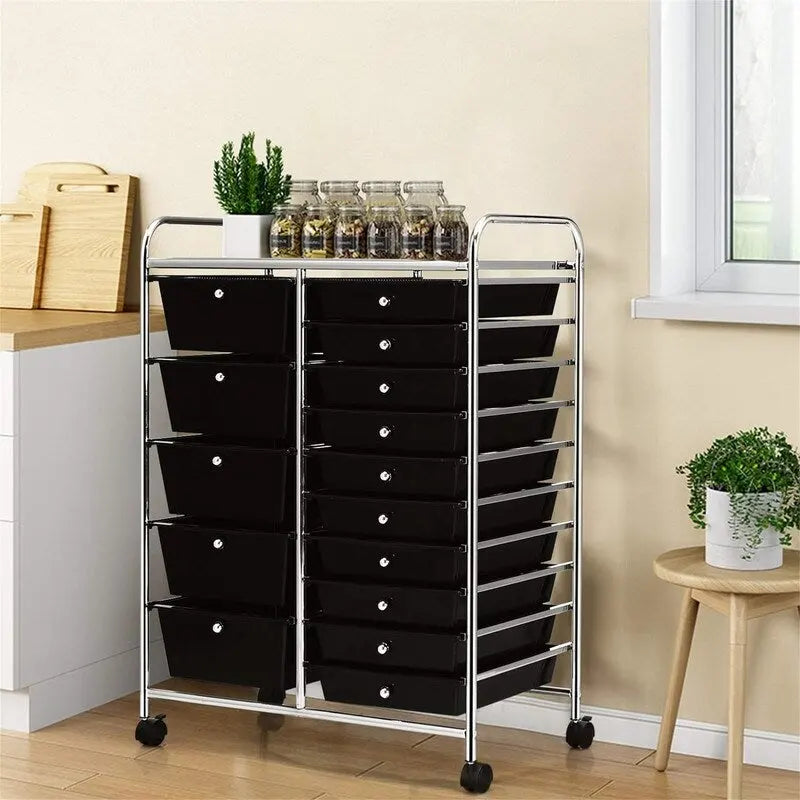 15 Drawer Storage Drawer Cart - 14.5D x 25W x 34.5H