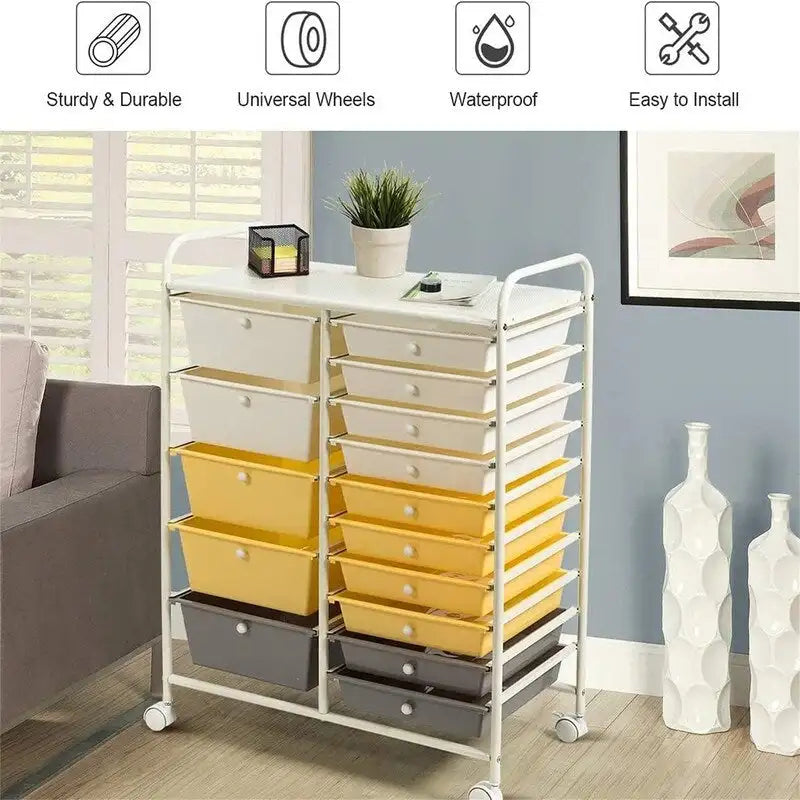 15 Drawer Storage Drawer Cart - 14.5D x 25W x 34.5H