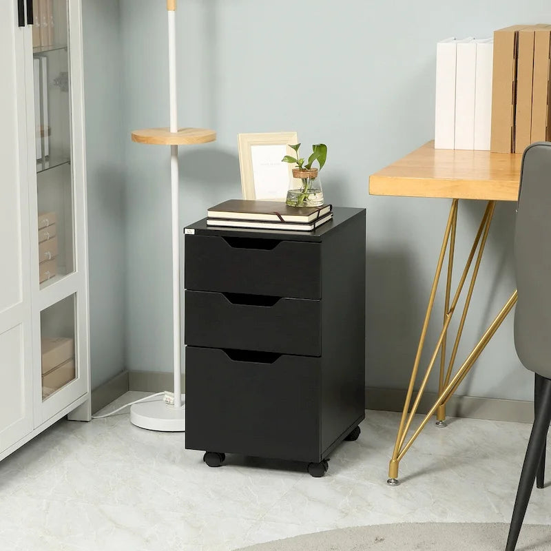 3-Drawer Vertical Mobile File Cabinet