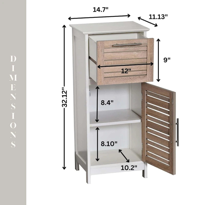 Stockholm Linen Storage Cabinet Vented Door and Drawer