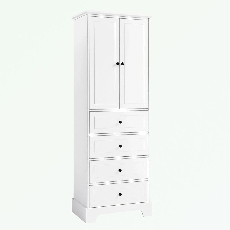 Bathroom Storage Cabinet with 2 Doors and 4 Drawers