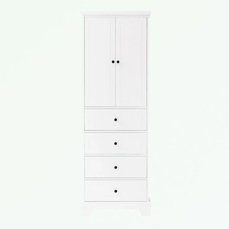 Bathroom Storage Cabinet with 2 Doors and 4 Drawers