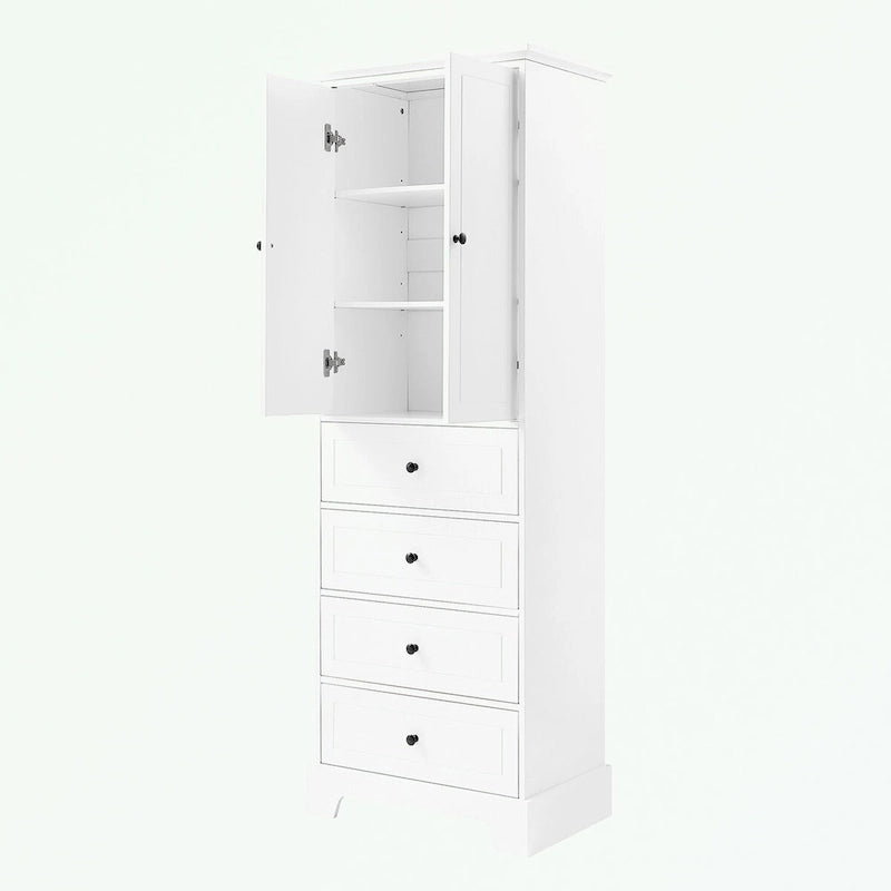 Bathroom Storage Cabinet with 2 Doors and 4 Drawers