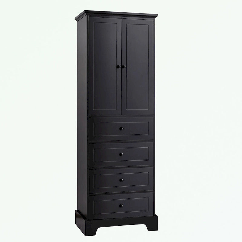 Bathroom Storage Cabinet with 2 Doors and 4 Drawers