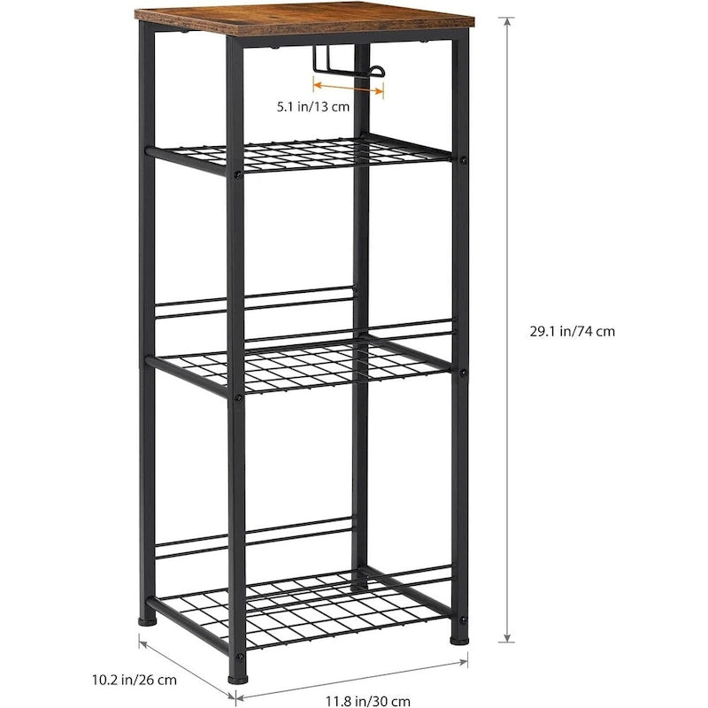4 Tier Bathroom Storage Shelf with Toilet Paper Holder - N/A