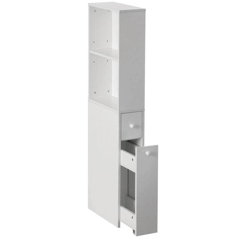 Bathroom Storage Cabinet, Ideal as Toilet Paper Storage, Feminine Product Organizer W/ Storage Drawer and Adjustable Shelf