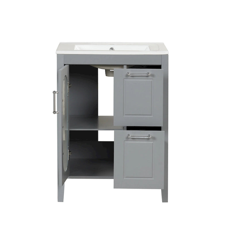 Bathroom Vanity Cabinet with Two Drawers and Door