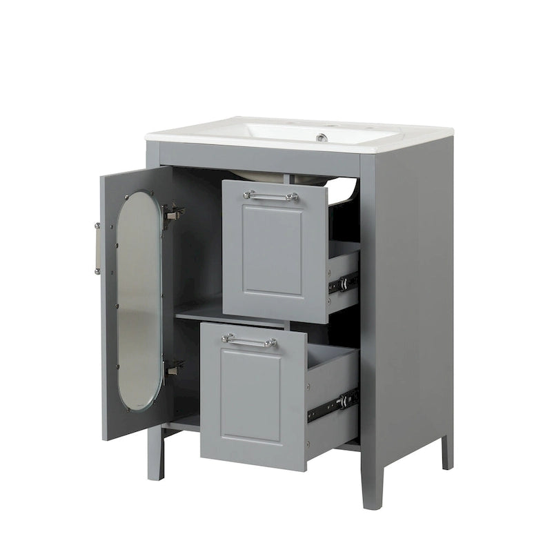 Bathroom Vanity Cabinet with Two Drawers and Door