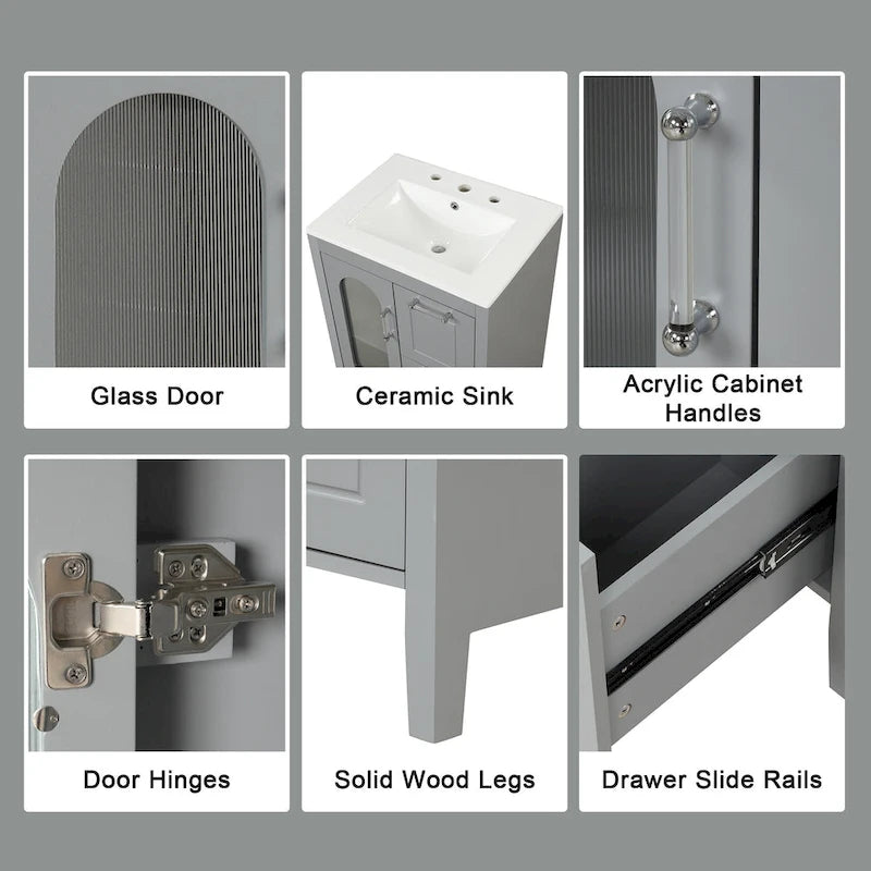 Bathroom Vanity Cabinet with Two Drawers and Door