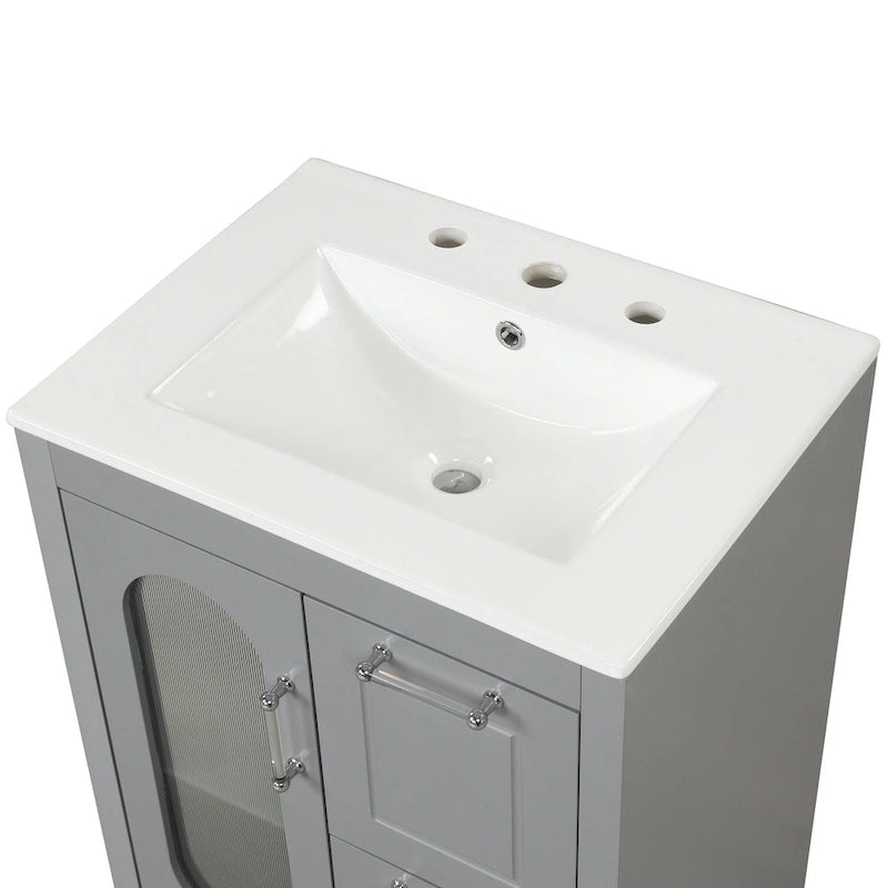 Bathroom Vanity Cabinet with Two Drawers and Door