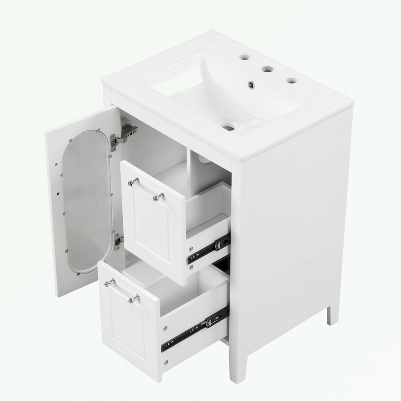 Bathroom Vanity Cabinet with Two Drawers and Door