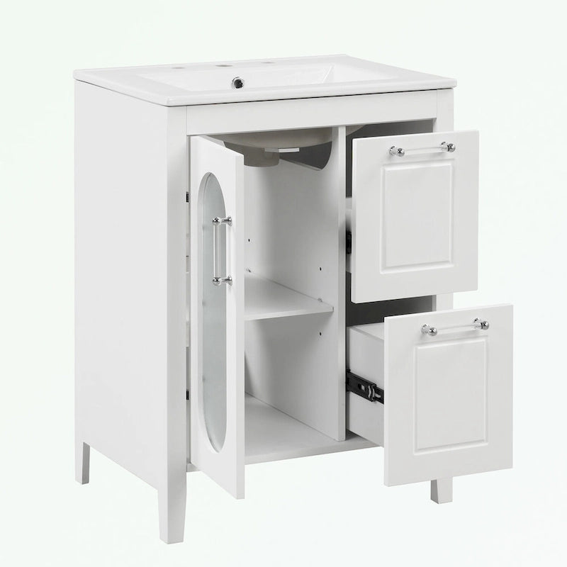 Bathroom Vanity Cabinet with Two Drawers and Door