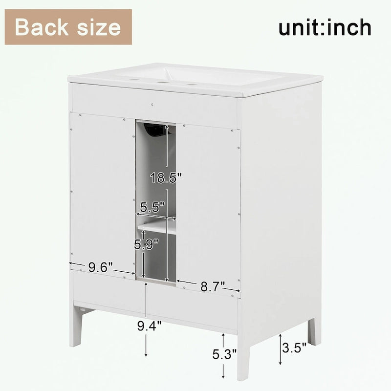 Bathroom Vanity Cabinet with Two Drawers and Door