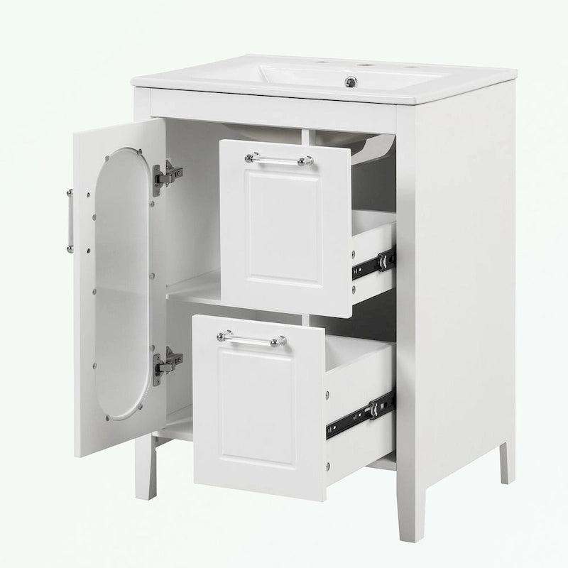 Bathroom Vanity Cabinet with Two Drawers and Door