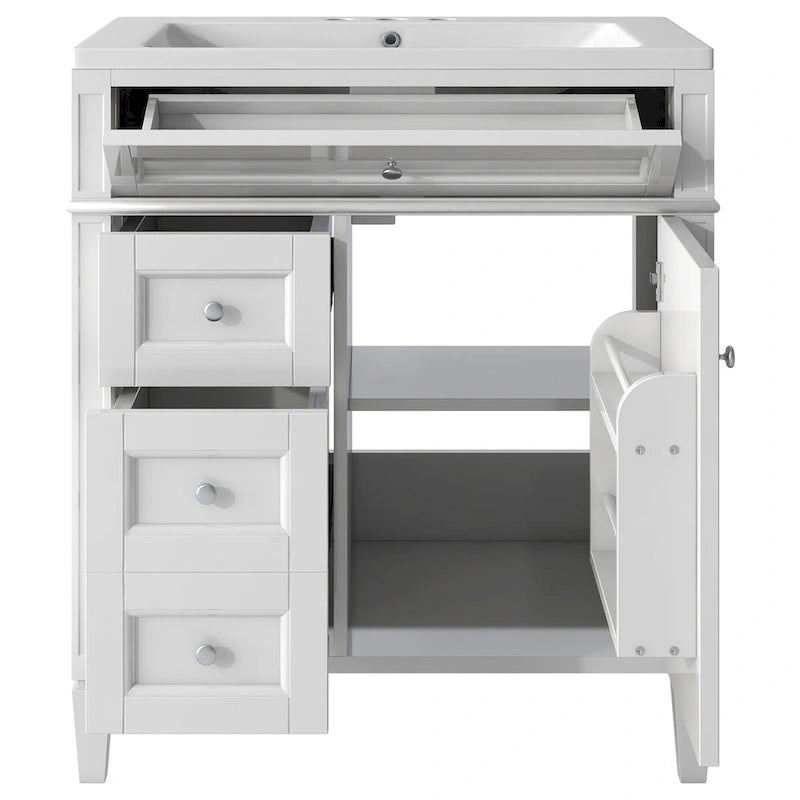 Bathroom Vanity with Top Sink and a Tip-out Drawer