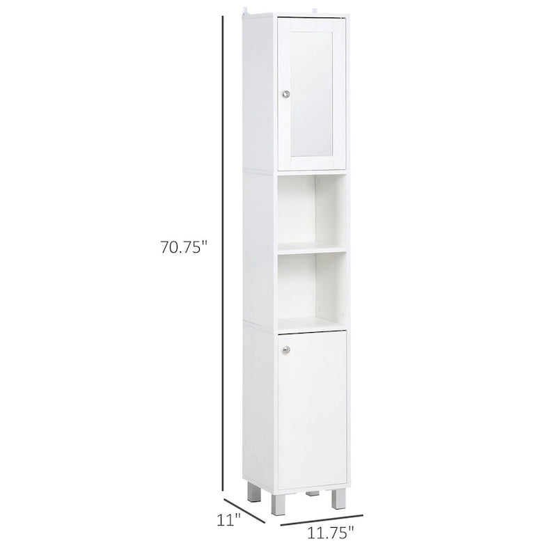 Tall Bathroom Storage Cabinet with Mirror