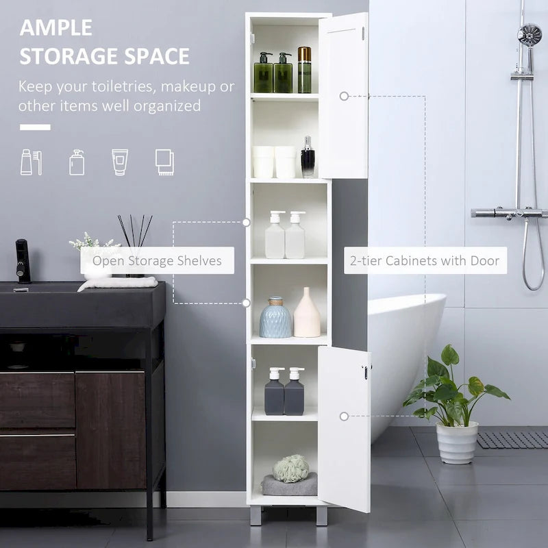 Tall Bathroom Storage Cabinet with Mirror