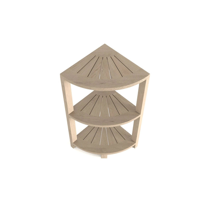 Kai Small 3-Tier Corner Teak Bath Shelf