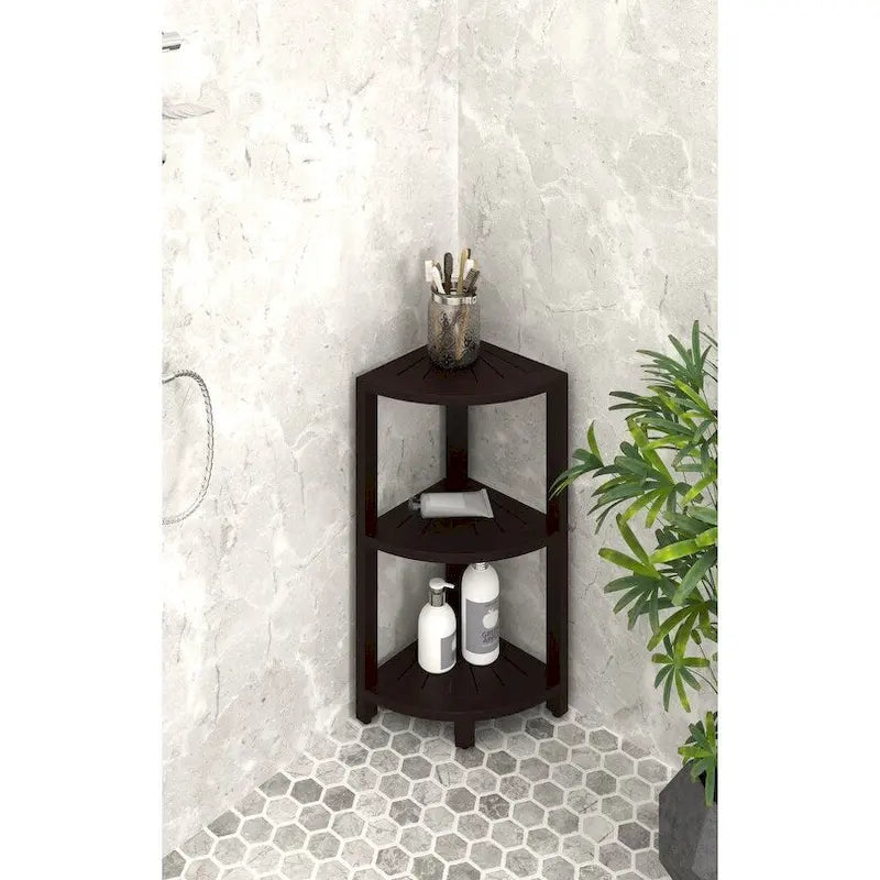 Kai Small 3-Tier Corner Teak Bath Shelf