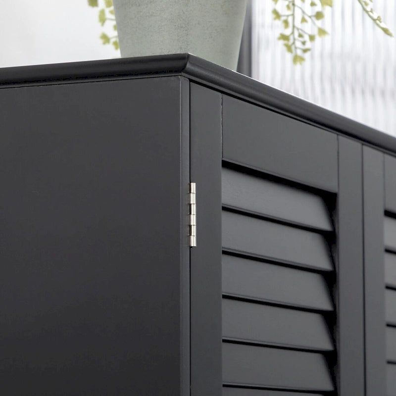 Tall Narrow Bathroom Storage Cabinet with Doors and Shelf