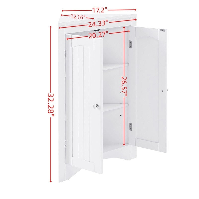 sideboard cabinet,corner cabinet,Bathroom Floor Corner Cabinet with Doors and Shelves, Kitchen, Living Room