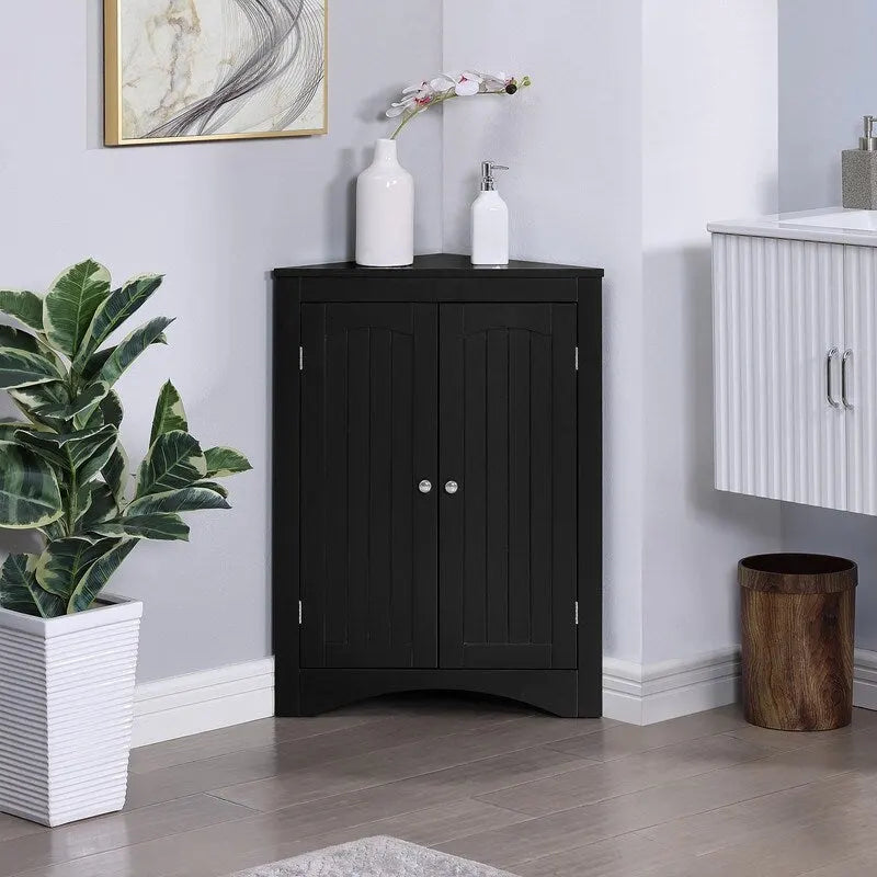 sideboard cabinet,corner cabinet,Bathroom Floor Corner Cabinet with Doors and Shelves, Kitchen, Living Room