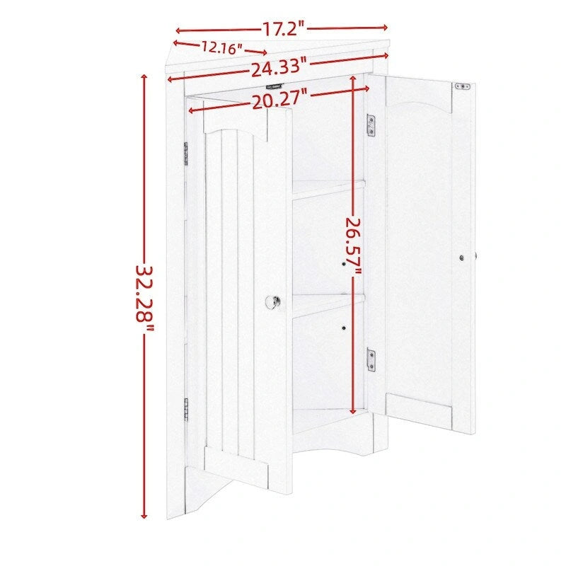 sideboard cabinet,corner cabinet,Bathroom Floor Corner Cabinet with Doors and Shelves, Kitchen, Living Room