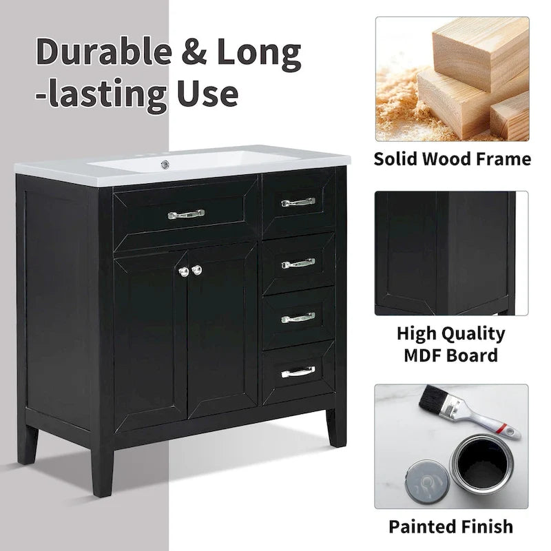 Bathroom Cabinet with Drawers and Sink Combo