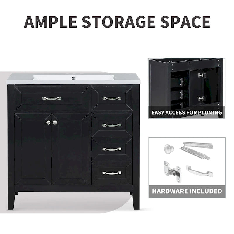 Bathroom Cabinet with Drawers and Sink Combo