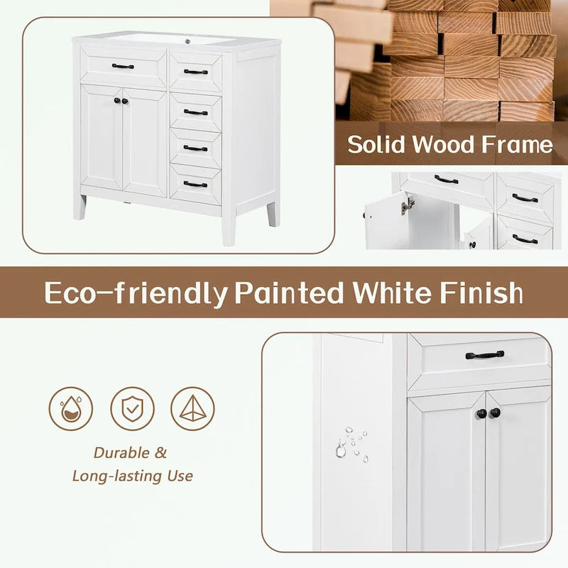 Bathroom Cabinet with Drawers and Sink Combo
