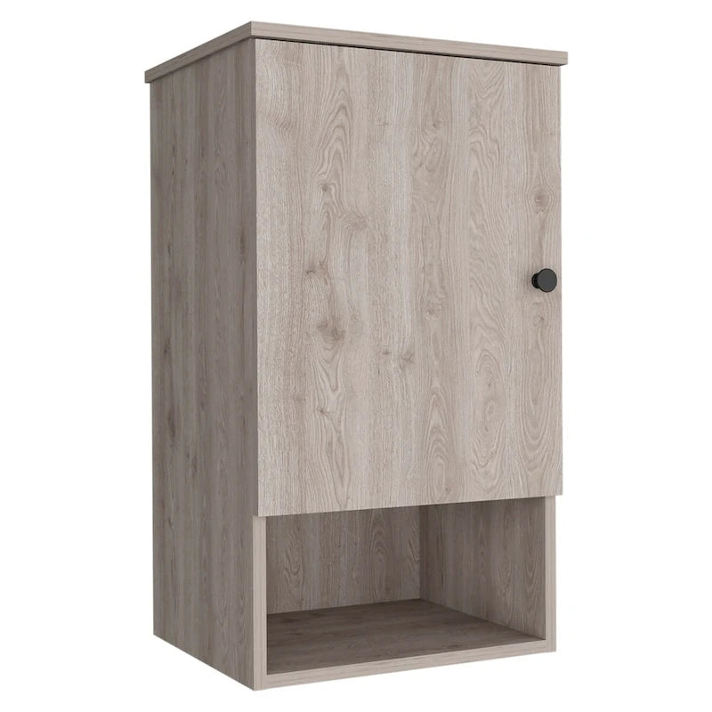 Medicine Cabinet Porto, Two Internal Shelves, Light Oak / White Finish