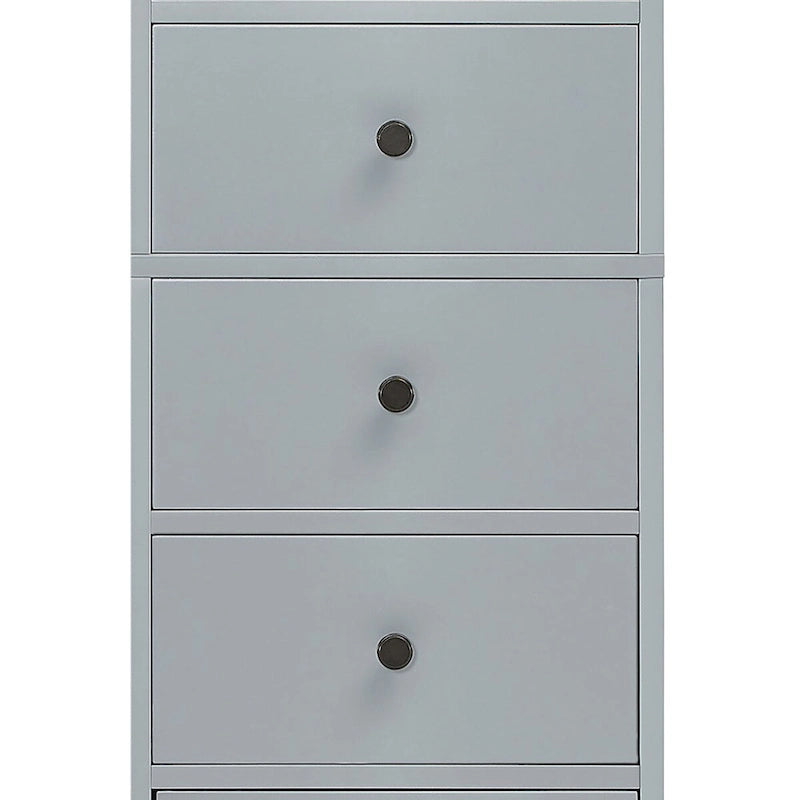 Slim Tall Bathroom Storage Cabinet with an Open Shelf, Three Drawers and a Cabinet