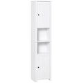 Tall Freestanding Linen Tower with Adjustable Shelf and Cabinets