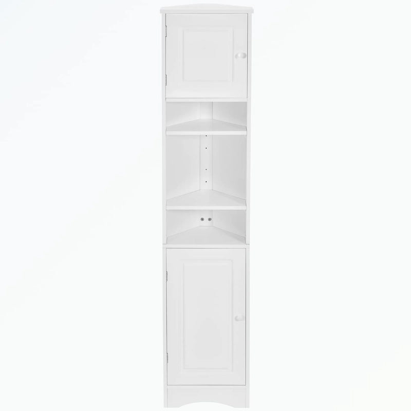 Tall Bathroom Storage Cabinet with Two Doors and Adjustable Shelves