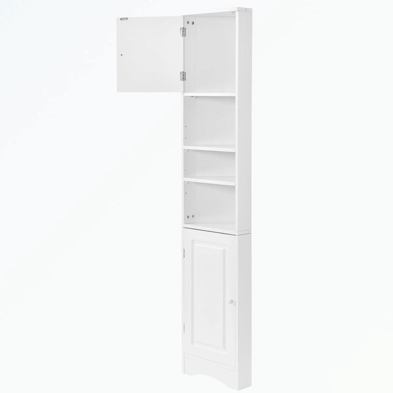 Tall Bathroom Storage Cabinet with Two Doors and Adjustable Shelves
