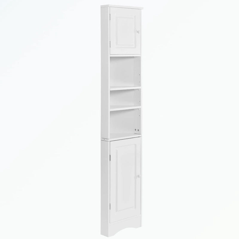 Tall Bathroom Storage Cabinet with Two Doors and Adjustable Shelves
