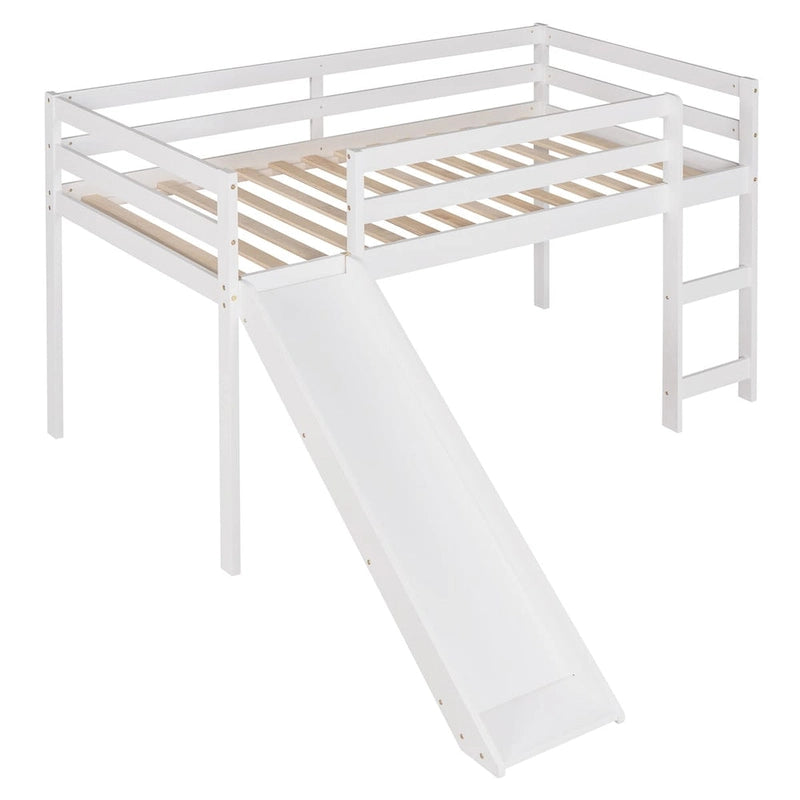 Loft Bed with Slide, Multifunctional Design, Twin