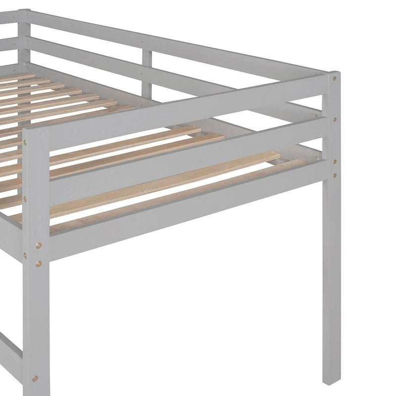 Loft Bed with Slide, Multifunctional Design, Twin