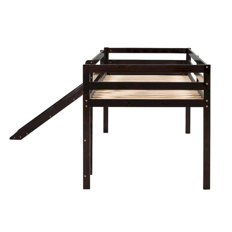 Loft Bed with Slide, Multifunctional Design, Twin