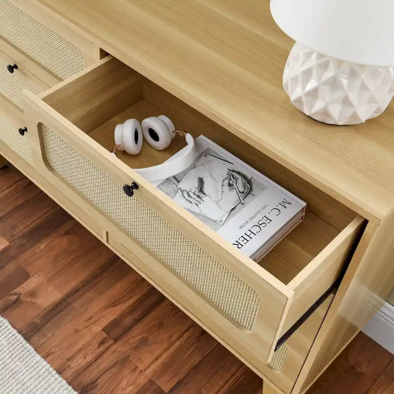 6-Drawers Rattan Storage Cabinet