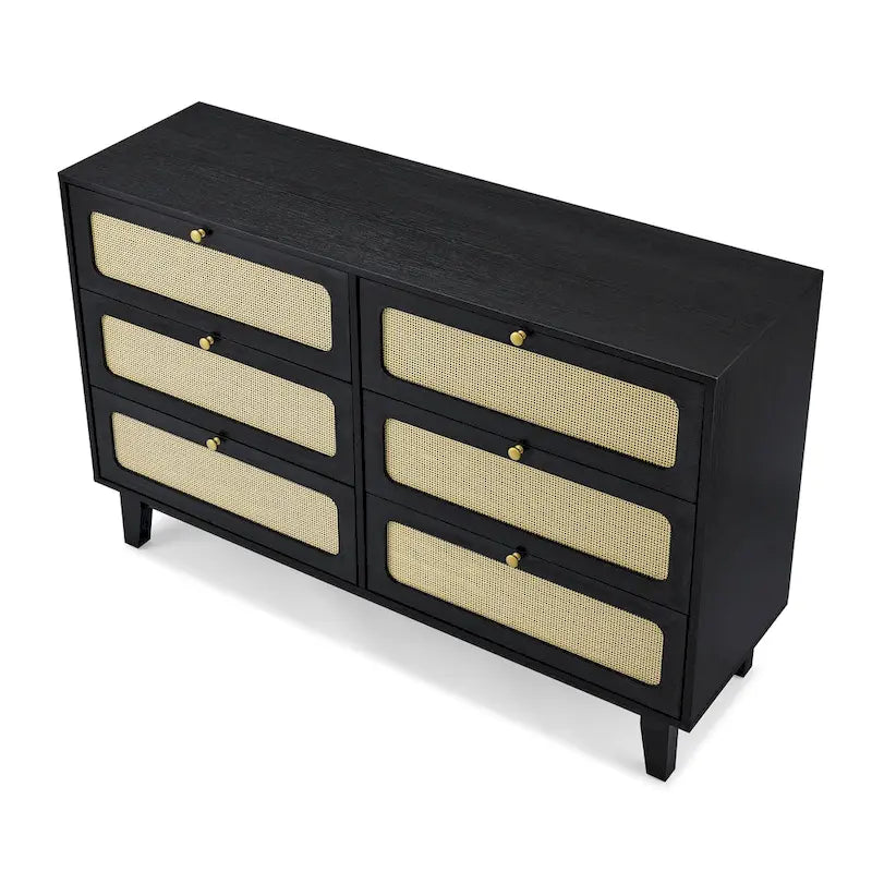 6-Drawers Rattan Storage Cabinet