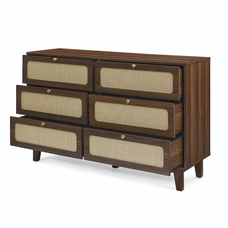 6-Drawers Rattan Storage Cabinet