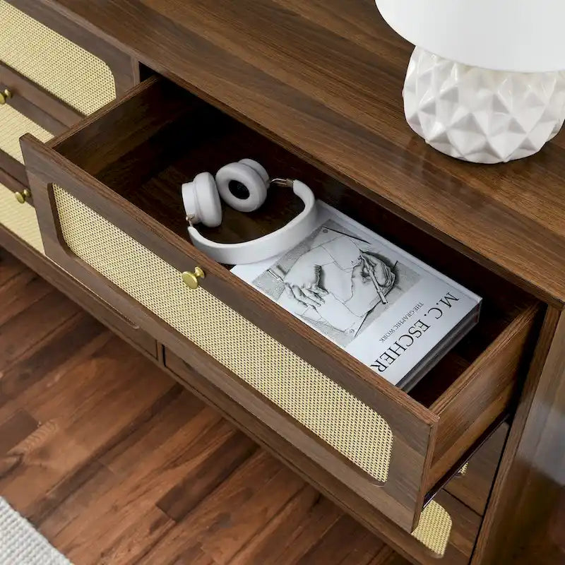 6-Drawers Rattan Storage Cabinet
